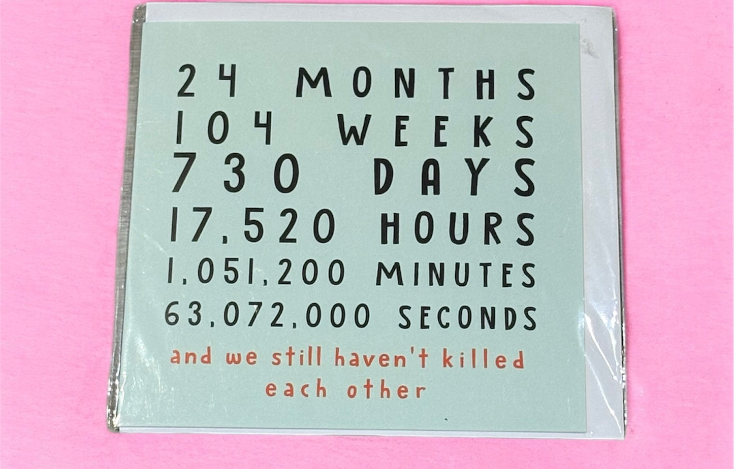 Two Year Anniversary Braille Card