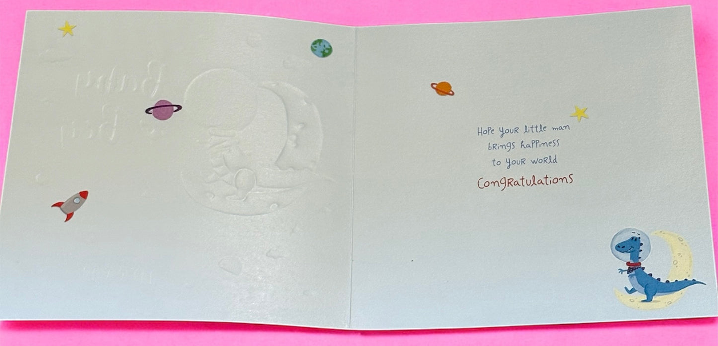 Baby Boy Is Here Braille Card