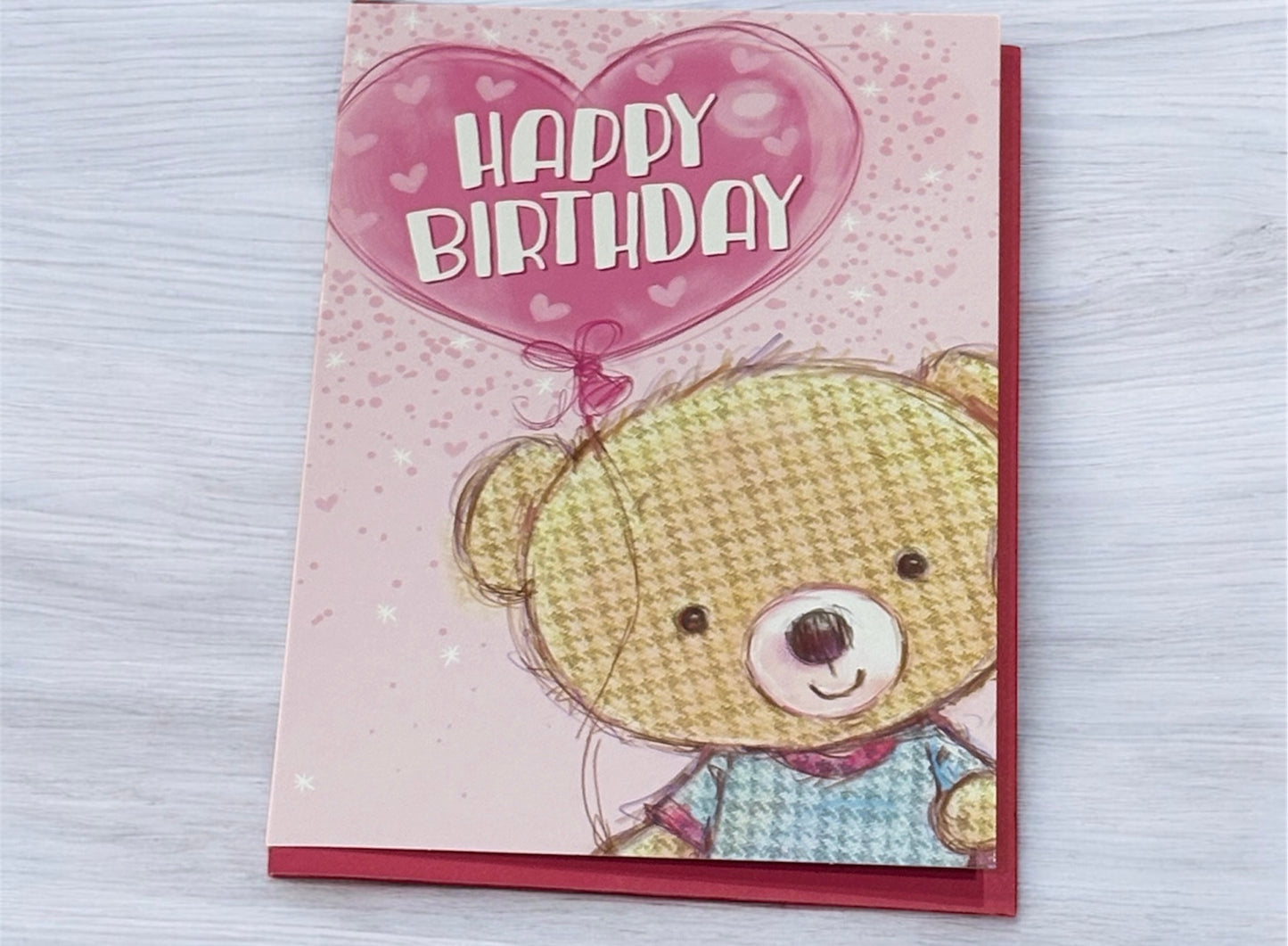 Teddy Bear Birthday Braille Card