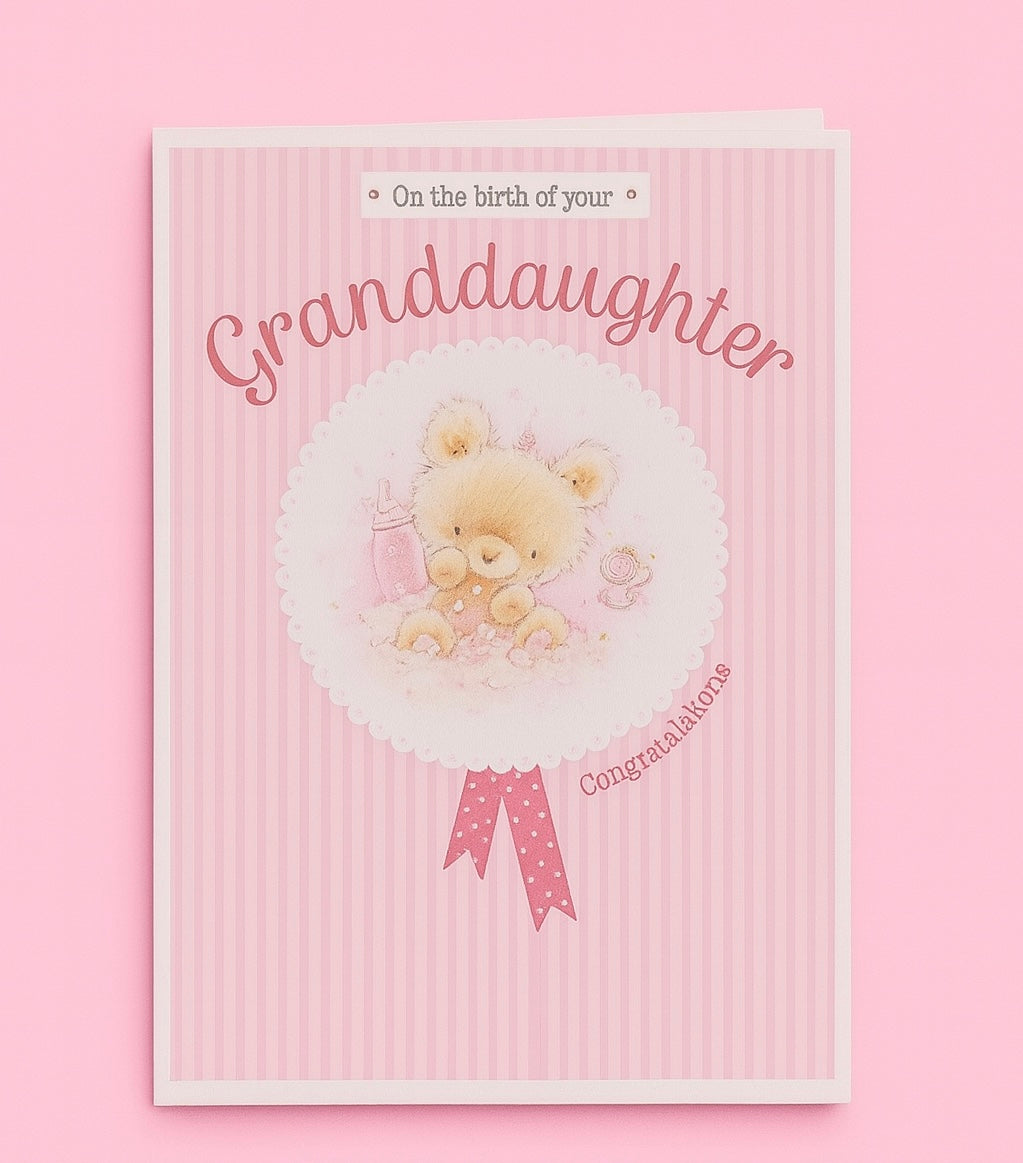 Birth Of Your Granddaughter Braille Card