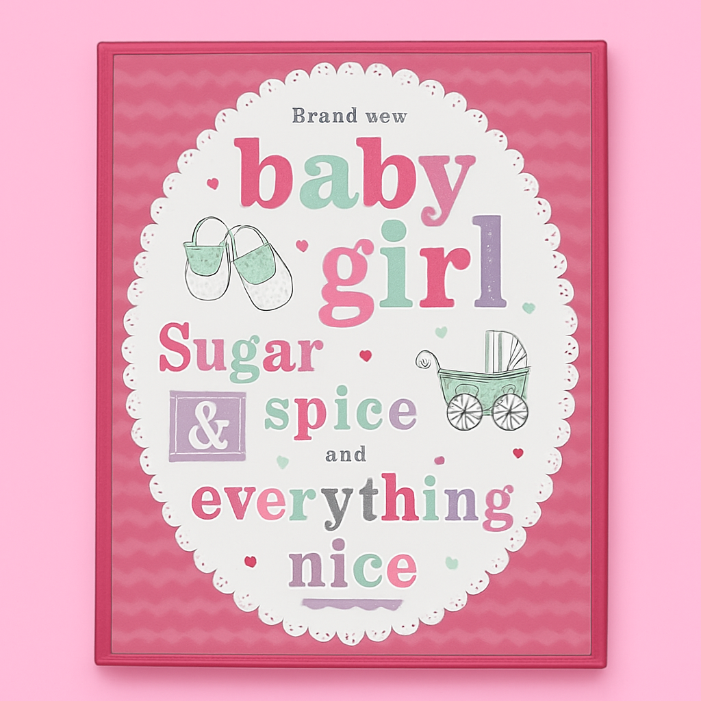Baby Girl Braille Card
