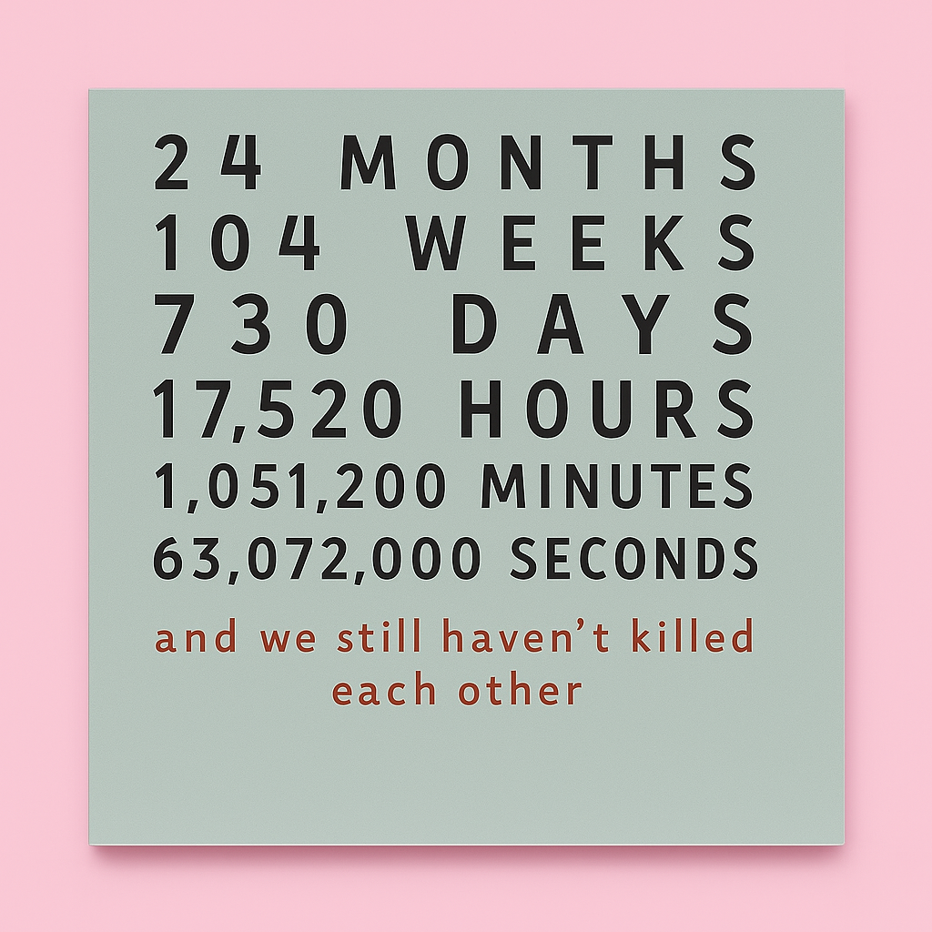 Two Year Anniversary Braille Card