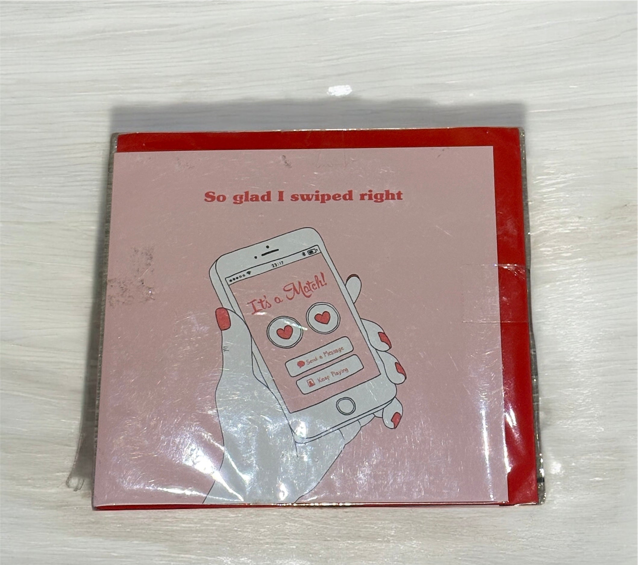 I’m Glad I swiped Right Relationship Braille Card