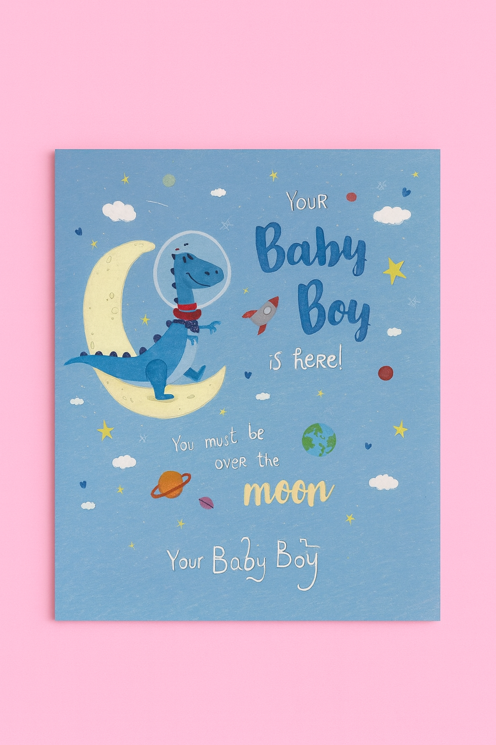 Baby Boy Is Here Braille Card
