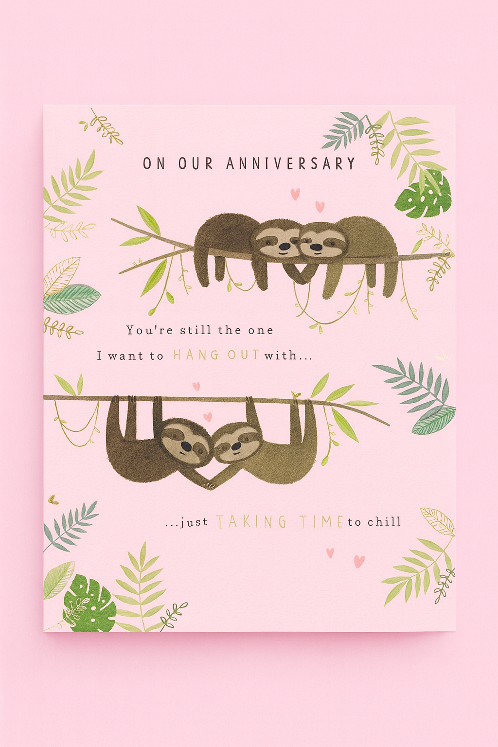 Anniversary Slothes Themed Braille Card