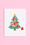 Diamanté Christmas Tree Braille Card