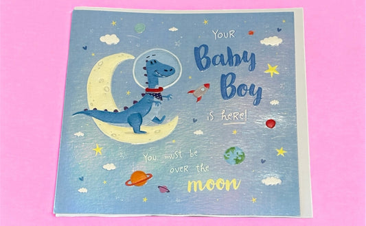 Baby Boy Is Here Braille Card
