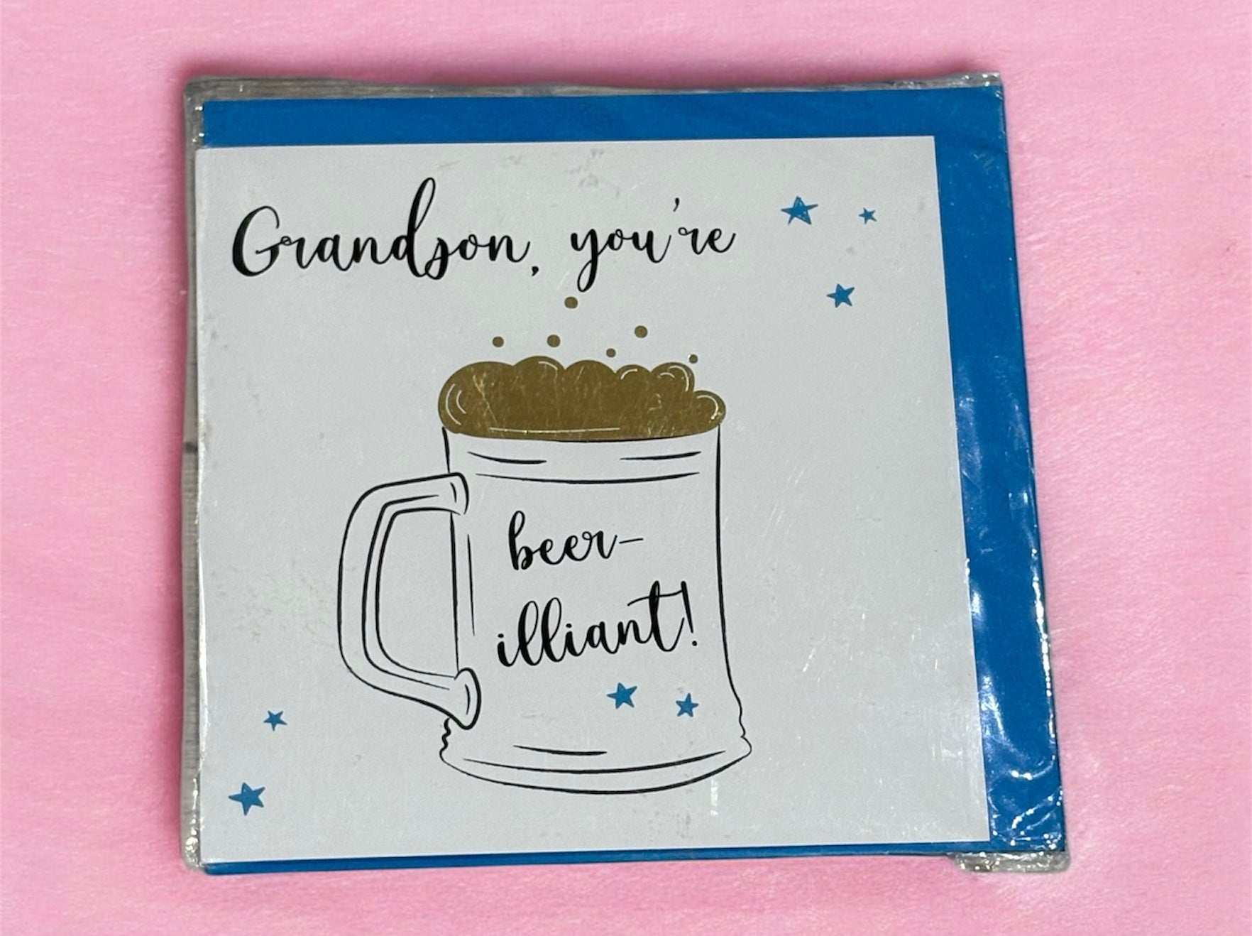 Grandson Beer Themed Braille Card