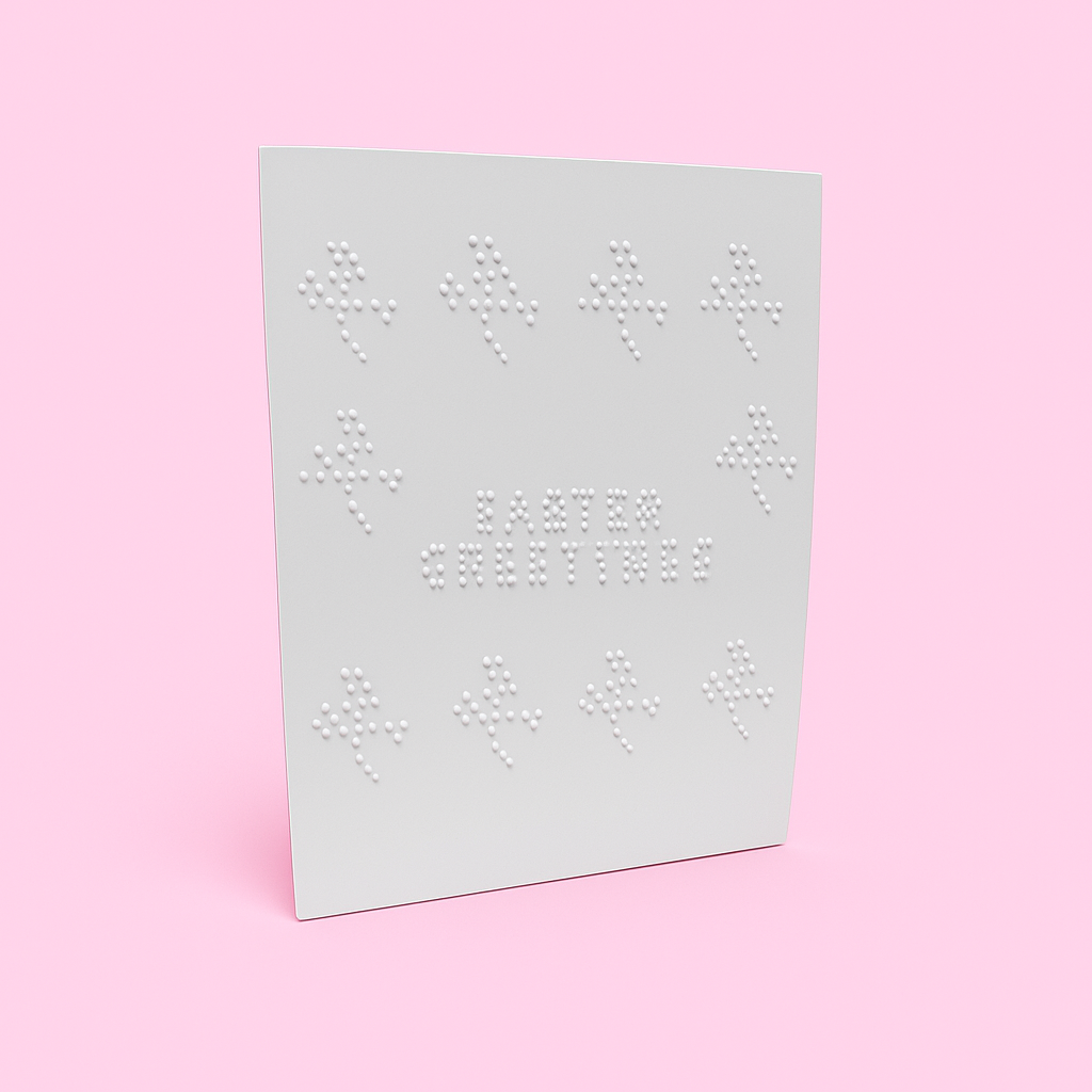 St Patrics Day shamrock braille card