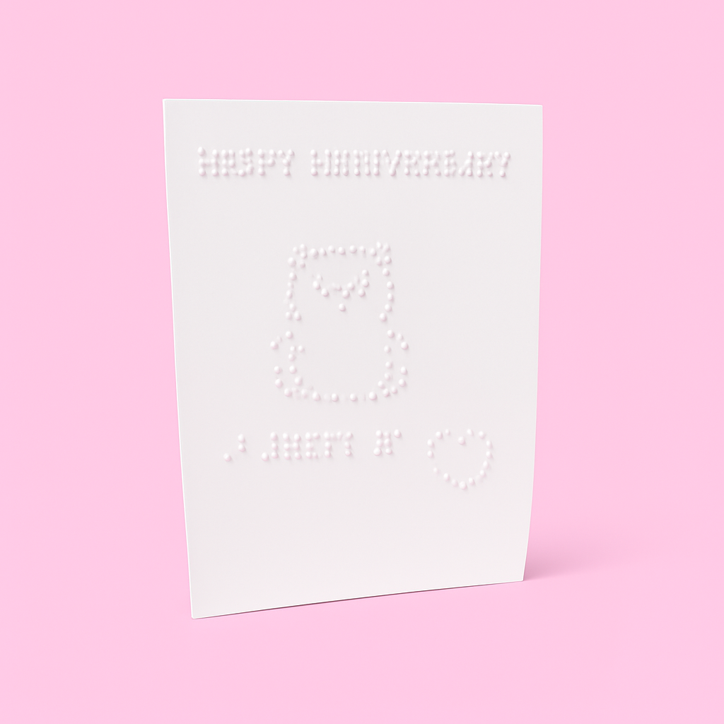 Valentine’s Day Teddy Braille Card