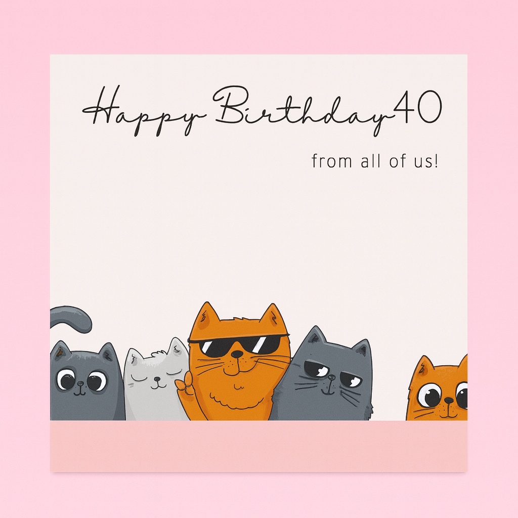 40th BIRTHDAY BRAILLE CARD