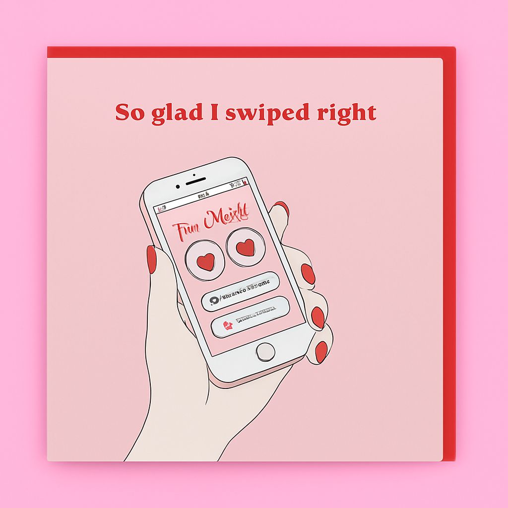 I’m Glad I swiped Right Relationship Braille Card
