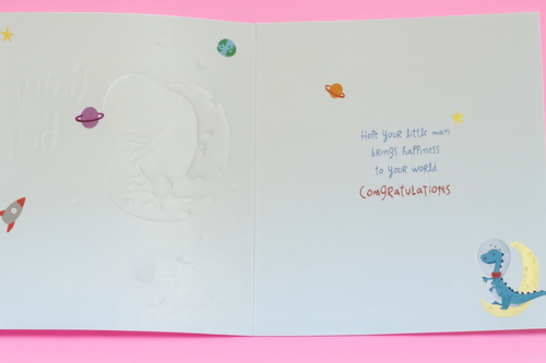 Baby Boy Is Here Braille Card