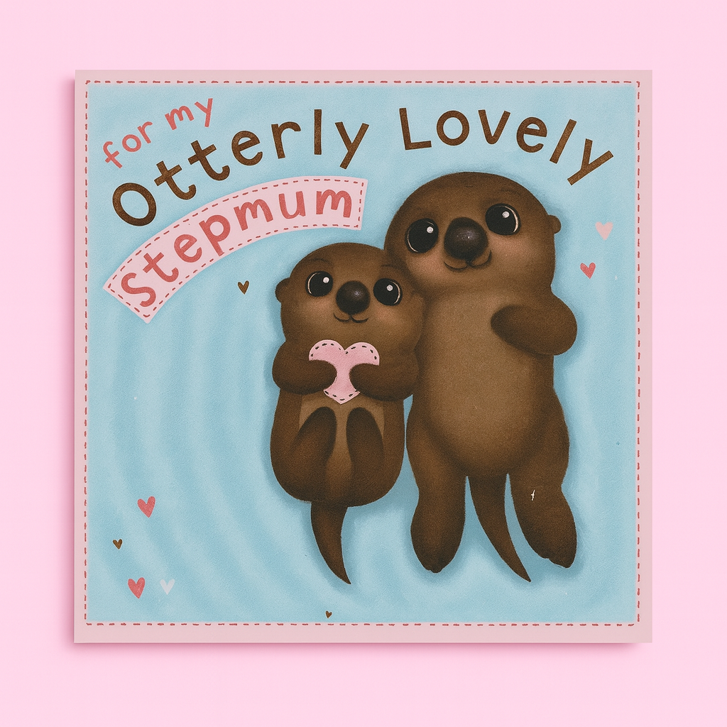 Otter Themed Stepmum Braille Card