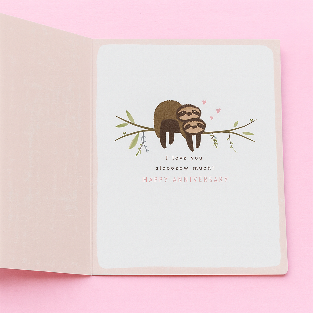 Anniversary Slothes Themed Braille Card