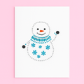 Diamanté Snowman Christmas Braille Card
